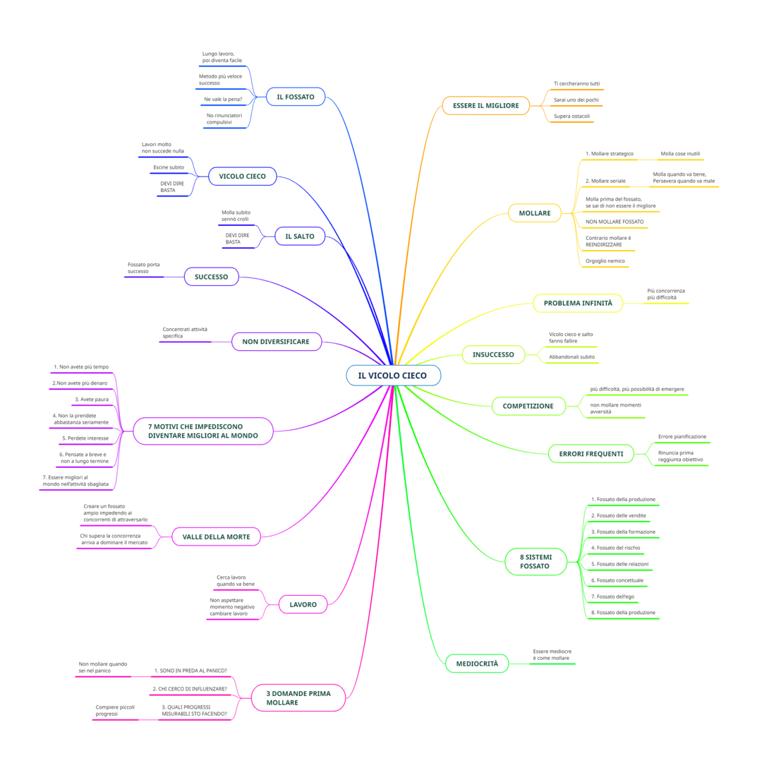 il vicolo cieco mappa mentale libro riassunto